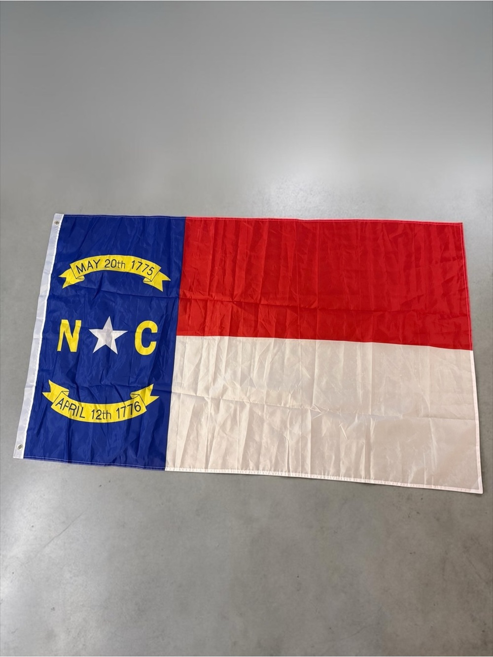 North Carolina Flag Wall Art Poster - Red, White & Blue size Large